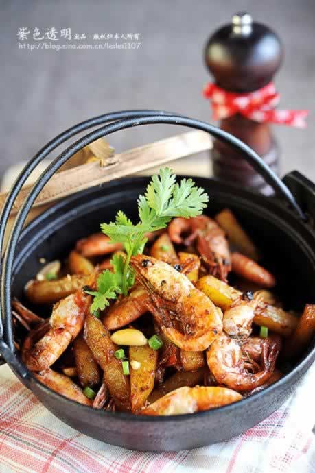 干锅北极虾的做法,怎么做,如何做,图解详细步骤的做法