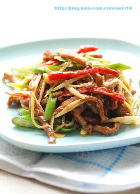 姜爆肉丝的做法