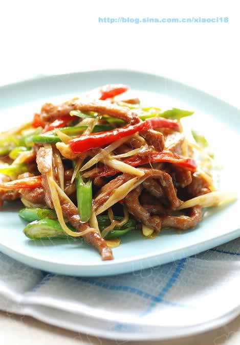 姜爆肉丝的做法