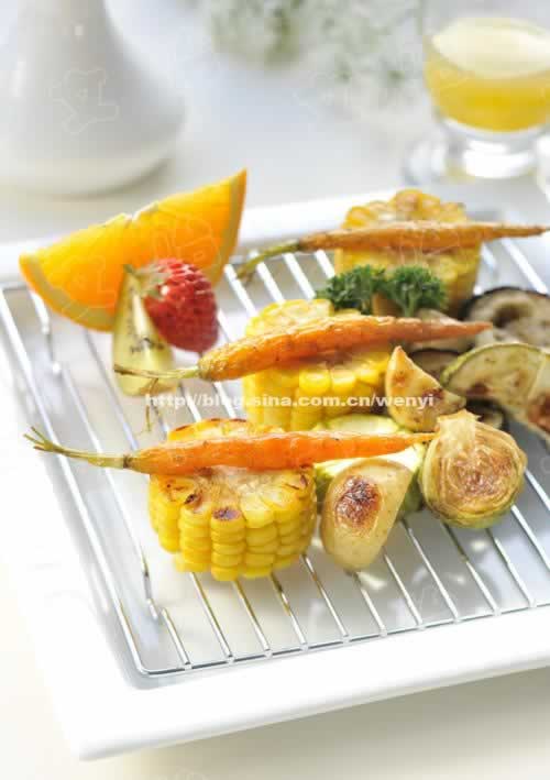 清香柠汁烤时蔬的做法
