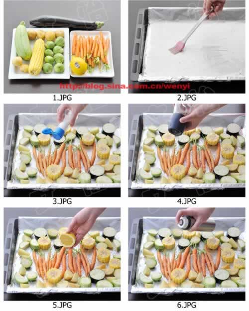 清香柠汁烤时蔬的做法