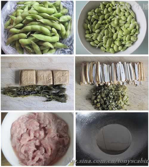 毛豆炒咸菜的做法
