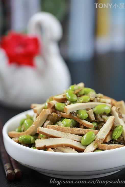 毛豆炒咸菜的做法