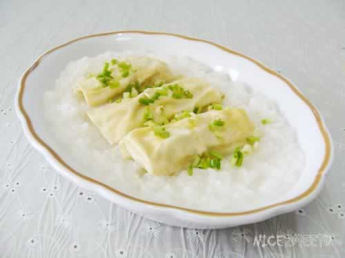 百叶包煮粥的做法