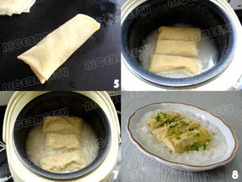 百叶包煮粥的做法