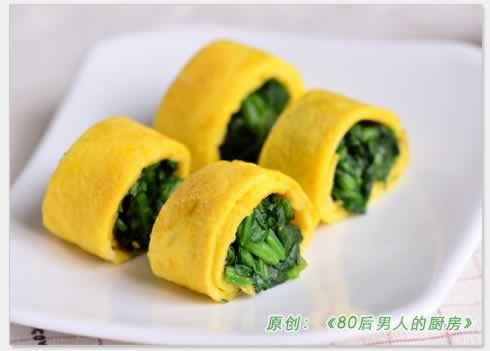 鸡蛋菠菜卷的做法