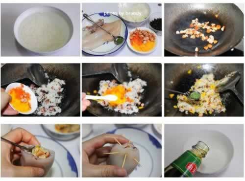 糯米香烤鱿鱼筒的做法