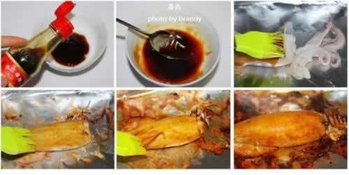 糯米香烤鱿鱼筒的做法