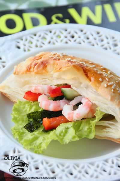 鲜蔬北极虾口袋饼的做法