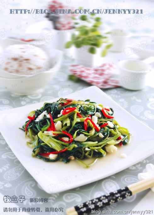 椒丝腐乳通菜的做法