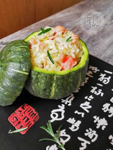 三文鱼南瓜炒饭的做法