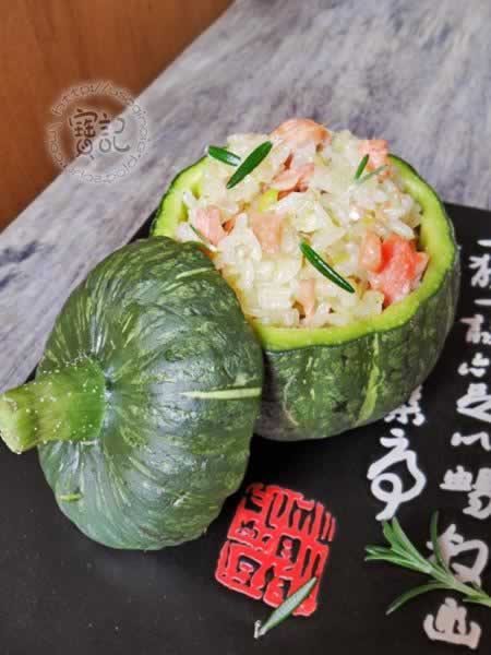 三文鱼南瓜炒饭的做法