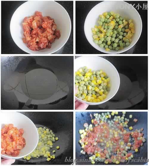 五星级泡菜牛肉粒炒饭的做法