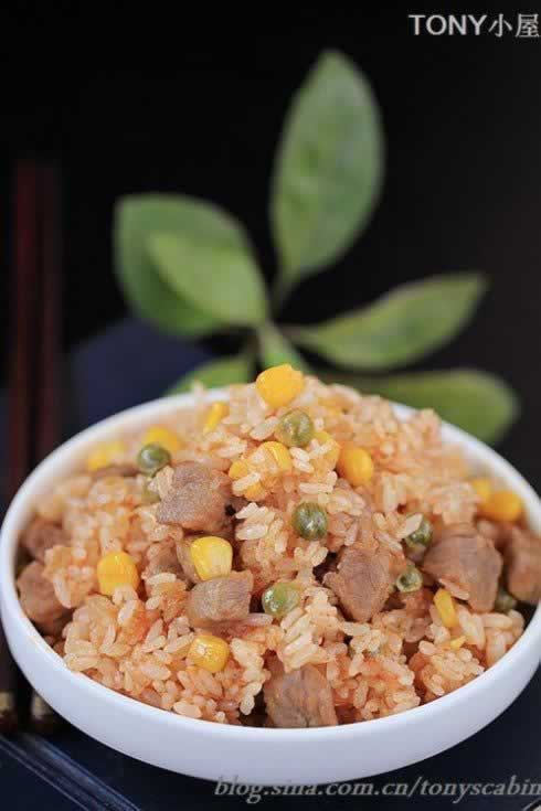 五星级泡菜牛肉粒炒饭的做法