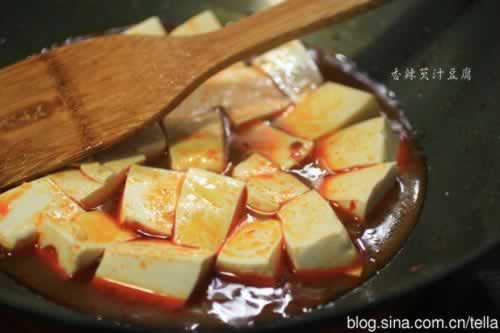香辣芡汁豆腐的做法
