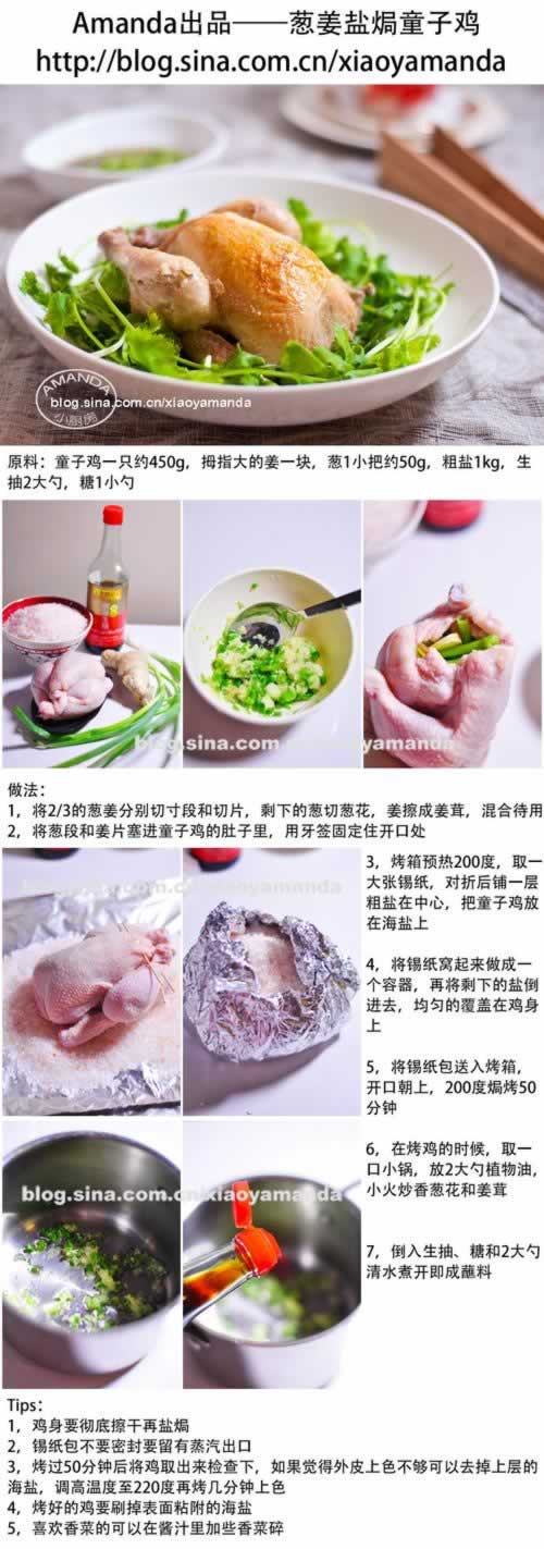 葱姜盐焗童子鸡的做法