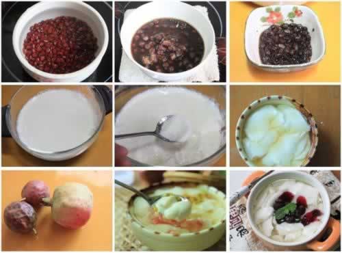 蜜豆玫瑰豆腐花的做法