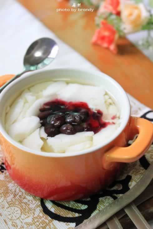 蜜豆玫瑰豆腐花的做法