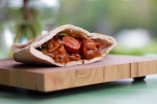 皮塔热狗三明治的做法