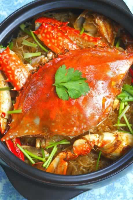 海蟹粉丝煲的做法