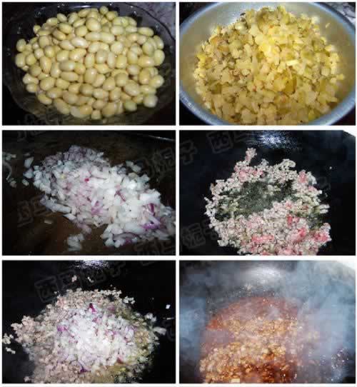 肉末榨菜黄豆面的做法