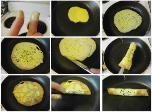 芝麻鲜蛋卷的做法