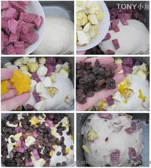 紫薯栗子面包的做法