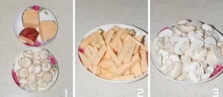 蘑菇烧山芋的做法