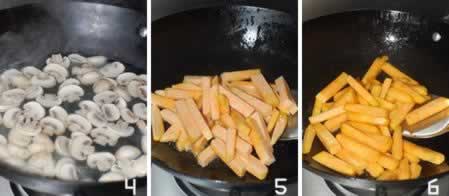 蘑菇烧山芋的做法