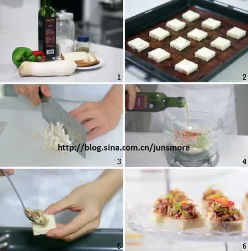 杏鲍菇金枪鱼土司脆的做法