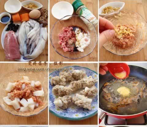 浮水花枝羹的做法