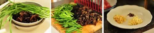 黑木耳野韭菜滑肉丝的做法