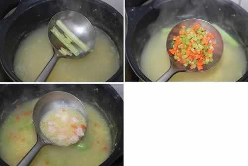 小米虾滑粥的做法