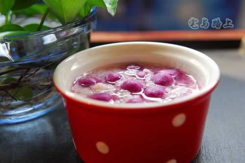 酒酿紫薯小丸子的做法