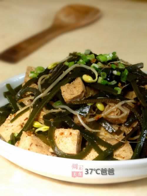 凉拌冻豆腐海带丝的做法