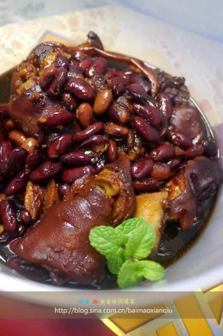 红芸豆烧猪手的做法