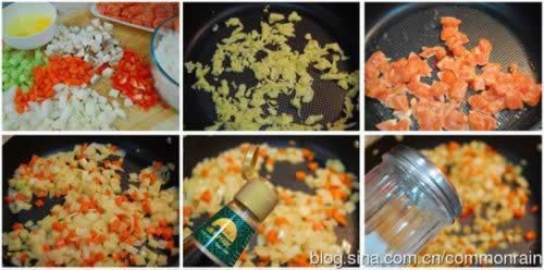 三文鱼什锦炒饭的做法