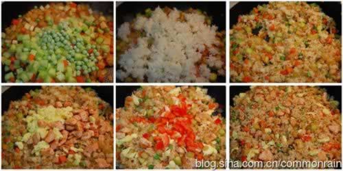 三文鱼什锦炒饭的做法