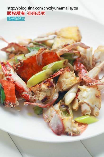 大葱梭子蟹的做法