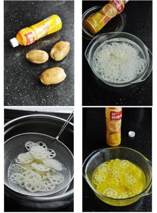 橙汁藕片的做法