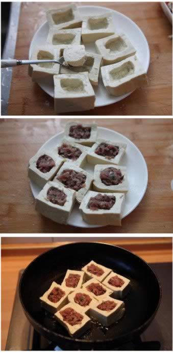 香菇猪肉酿豆腐煲的做法