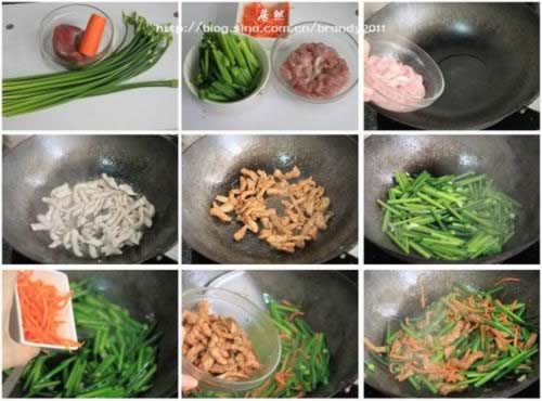 瘦肉炒韭菜花的做法