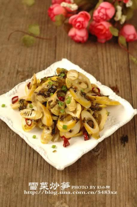 雪菜炒笋的做法