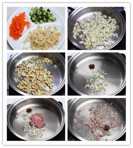 肉末炒三丁的做法