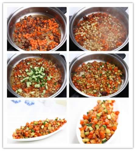 肉末炒三丁的做法