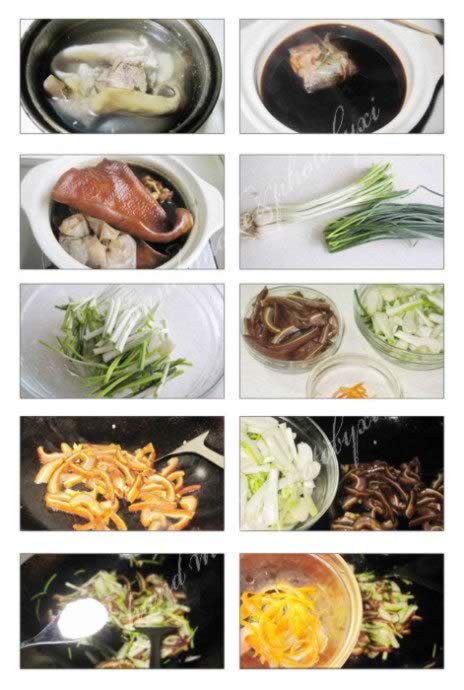 荞菜炒卤猪耳的做法