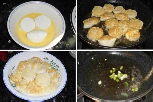 竹荪虾仁烩玉子豆腐的做法