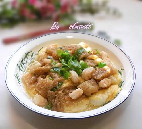 竹荪虾仁烩玉子豆腐的做法