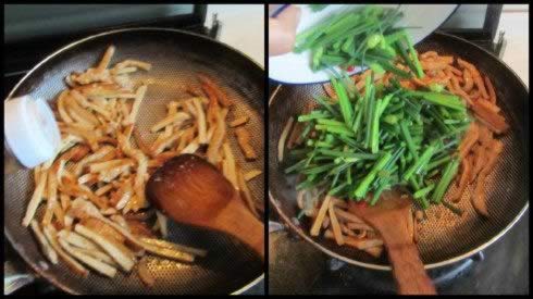 韭菜花炒干丝的做法