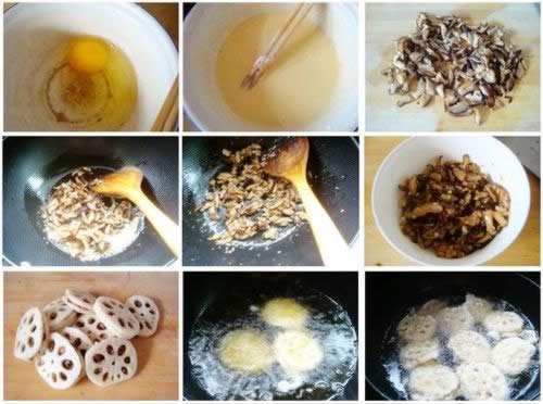 冬菇藕夹的做法